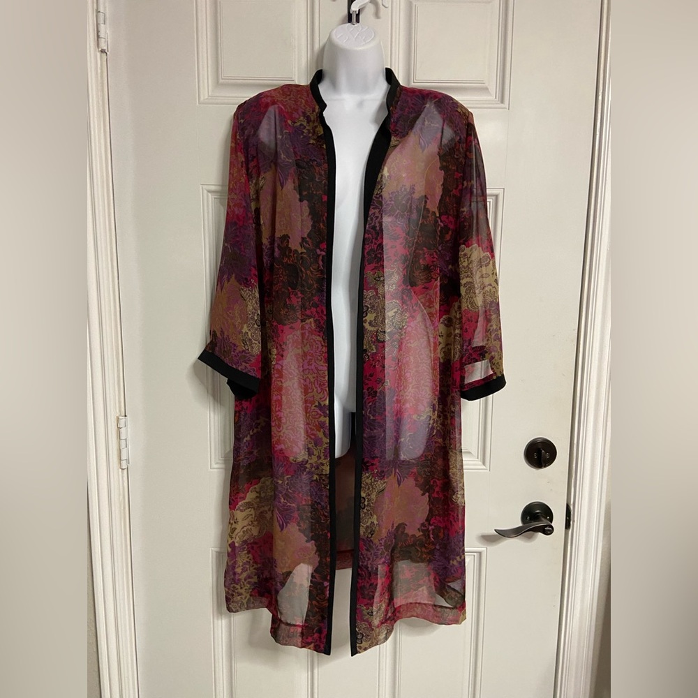 COURTENAY Floral KIMONO Open Front Cardigan